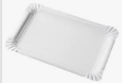 Paquet assiette carton rectangulaire blanche 13x20cm