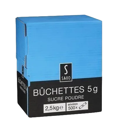 Sucre poudre bûchettes 5 g - 2,5 kg